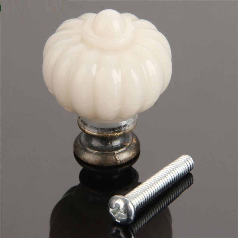 Furniture Hardware Pulls - 1pc acrílico marfim branco abóbora armário