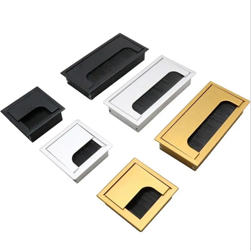 Furniture Hardware Outlet - Liga de alumínio retangular Desk Cable